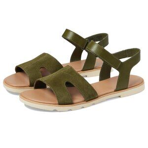NEW SOREL ELLA III ANKLE STRAP WOMEN'S FLAT SANDAL GREEN SIZE 7.5/100%AUTHENTIC